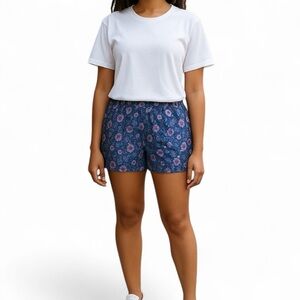 NWT J.Crew | Floral Pull Up Shorts, XS, Elastic Waist,‎ Pockets, 100% Cotton